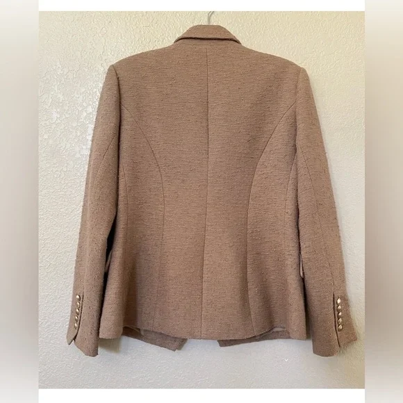 New L'AGENCE KENZIE DOUBLE-BREASTED BLAZER In Light Mocha Sz 10 $595 - Picture 4 of 8